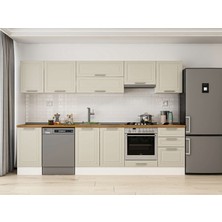 Alvinka 295X210 cm Klasik Mebran Mutfak Dolabı M-E80S45S50-1 Kumtaşı - Mdf