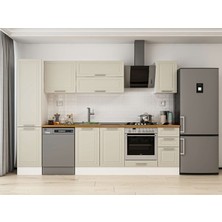 Alvinka 295X210 cm Klasik Mebran Mutfak Dolabı MB-E90B45S40-2 Kumtaşı - Suntalam
