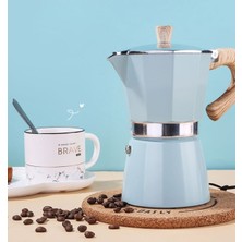 PremiumPort Turkuaz Renkli 6 Cup Mokapot, Şık ve Dayanıklı Kahve Demleme Aleti