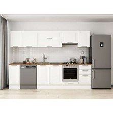 Alvinka 295X210 cm Klasik Mebran Mutfak Dolabı M-E90S40S45-1 Beyaz - Mdf