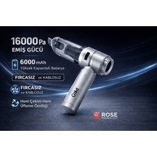 Rose Teknoloji 16000 Pa 3 Kademeli Vakumlu ve Üflemeli Çok Amaçlı Araç Içi Süpürge