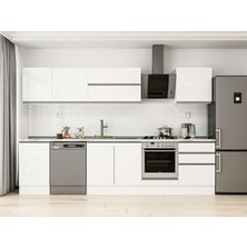 Alvinka 310X210 cm High Gloss Mutfak Dolabı M-E80S50S60-2 Beyaz - Suntalam