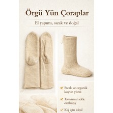 Reva El Örgüsü Yün Çorap %100 Doğal Yün