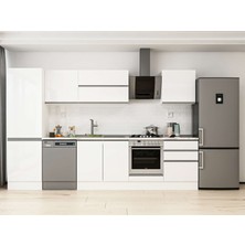 Alvinka 320X210 cm High Gloss Mutfak Dolabı MB-E80B60S60-2 Beyaz - Suntalam