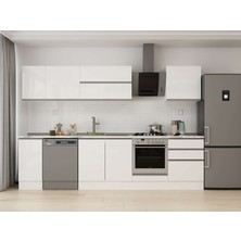 Alvinka 310X210 cm High Gloss Mutfak Dolabı M-E90S40S60-2 Beyaz - Mdf