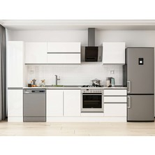 Alvinka 310X210 cm High Gloss Mutfak Dolabı MB-E90B40S60-2 Beyaz - Suntalam