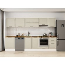 Alvinka 310X210 cm Klasik Mebran Mutfak Dolabı M-E80S60S50-1 Kumtaşı - Suntalam