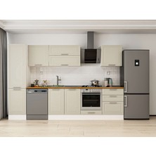 Alvinka 310X210 cm Klasik Mebran Mutfak Dolabı MB-E80B50S60-2 Kumtaşı - Mdf