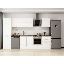 Alvinka 310X210 cm Klasik Mebran Mutfak Dolabı MB-E80B50S60-2 Beyaz - Mdf