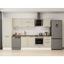 Alvinka 310X210 cm Klasik Mebran Mutfak Dolabı MB-E80B60S50-2 Kumtaşı - Mdf