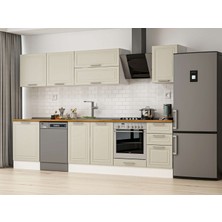 Alvinka 315X210 cm Klasik Mebran Mutfak Dolabı M-E90S60S45-2 Kumtaşı - Suntalam