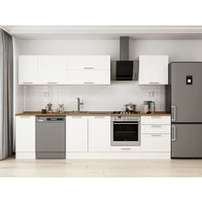 Alvinka 310X210 cm Klasik Mebran Mutfak Dolabı M-E90S40S60-2 Beyaz - Suntalam