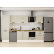 Alvinka 320X210 cm Klasik Mebran Mutfak Dolabı MB-E80B60S60-2 Kumtaşı - Mdf