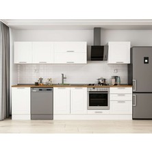 Alvinka 320X210 cm Klasik Mebran Mutfak Dolabı M-E90S50S60-2 Beyaz - Suntalam