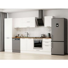 Alvinka 320X210 cm Klasik Mebran Mutfak Dolabı MB-E90B60S50-2 Beyaz - Mdf