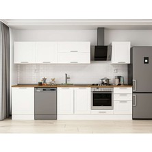 Alvinka 320X210 cm Klasik Mebran Mutfak Dolabı M-E90S60S50-2 Beyaz - Mdf