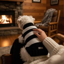 Lady Fify Kedi ve Köpek Için Siyah Beyaz Taraftar Kazak