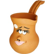 PremiumPort Renkli Emoji Desenli Şık Küçük Toprak Cezve, Evinize Renk Katın