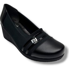 Otip Oi 300-26 Streçli Deri Biyeli Anatomik Dolgu Topuklu Kadın Ayakkabı