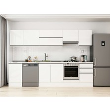Alvinka 310X210 cm High Gloss Mutfak Dolabı M-E90S50S50-1 Beyaz - Mdf