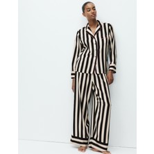 Marks & Spencer Saten Çizgili Pijama Takımı