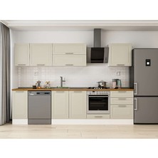 Alvinka 310X210 cm Klasik Mebran Mutfak Dolabı M-E90S40S60-2 Kumtaşı - Mdf