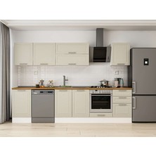 Alvinka 310X210 cm Klasik Mebran Mutfak Dolabı M-E90S50S50-2 Kumtaşı - Mdf