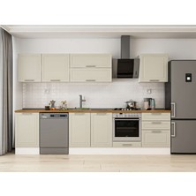 Alvinka 320X210 cm Klasik Mebran Mutfak Dolabı M-E90S50S60-2 Kumtaşı - Mdf