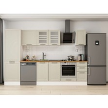 Alvinka 310X210 cm Klasik Mebran Mutfak Dolabı MB-E90B60S40-3 Kumtaşı - Suntalam