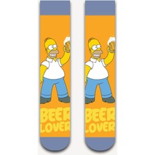 Neşeli Çoraplar Beer Simpsons Renkli Unisex Çorap