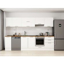 Alvinka 310X210 cm Klasik Mebran Mutfak Dolabı M-E90S40S60-1 Beyaz - Mdf