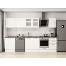 Alvinka 315X210 cm Klasik Mebran Mutfak Dolabı M-E90S60S45-3 Beyaz - Suntalam