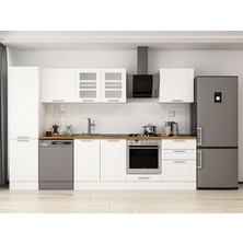 Alvinka 320X210 cm Klasik Mebran Mutfak Dolabı MB-E90B50S60-3 Beyaz - Mdf