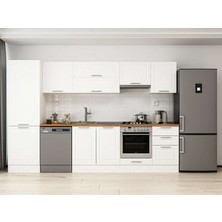 Alvinka 320X210 cm Klasik Mebran Mutfak Dolabı MB-E90B60S50-1 Beyaz - Mdf