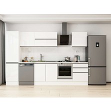 Alvinka 320X210 cm High Gloss Mutfak Dolabı MB-E90B50S60-2 Beyaz - Mdf