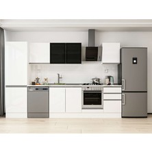 Alvinka 320X210 cm High Gloss Mutfak Dolabı MB-E90B60S50-3 Beyaz - Suntalam