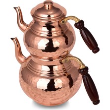 PremiumPort Açık Renk Kalın Bakır Çaydanlık, Geleneksel Şıklık ve Dayanıklılık