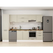 Alvinka 310X210 cm Klasik Mebran Mutfak Dolabı MB-E90B50S50-1 Kumtaşı - Mdf