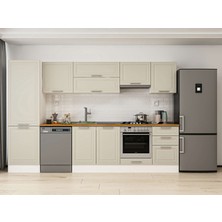 Alvinka 320X210 cm Klasik Mebran Mutfak Dolabı MB-E90B60S50-1 Kumtaşı - Mdf