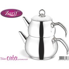 PremiumPort Küre Orta Boy Metal Saplı Kendinden Süzgeçli Çaydanlık