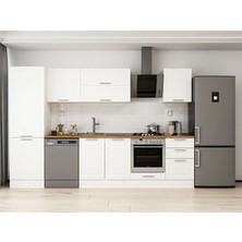 Alvinka 310X210 cm Klasik Mebran Mutfak Dolabı MB-E80B60S50-2 Beyaz - Mdf
