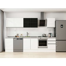 Alvinka 310X210 cm High Gloss Mutfak Dolabı M-E90S50S50-3 Beyaz - Mdf