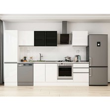 Alvinka 310X210 cm High Gloss Mutfak Dolabı MB-E80B50S60-3 Beyaz - Mdf