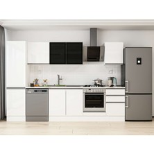 Alvinka 310X210 cm High Gloss Mutfak Dolabı MB-E90B50S50-3 Beyaz - Suntalam