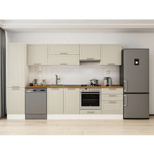 Alvinka 310X210 cm Klasik Mebran Mutfak Dolabı MB-E80B50S60-1 Kumtaşı - Suntalam