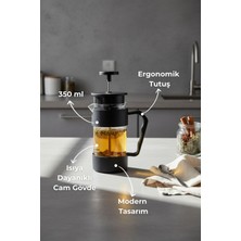 PremiumPort Kapsüllü French Press 350 Ml, Şık ve Kullanışlı Kahve Demleme Aracı