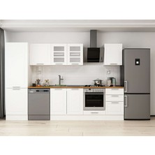 Alvinka 310X210 cm Klasik Mebran Mutfak Dolabı MB-E80B60S50-3 Beyaz - Suntalam