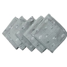 Kaf Kumaş 5 Adet Müslin Bebek Ağız Bezi