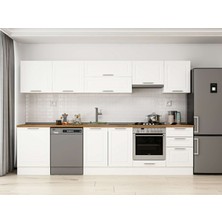 Alvinka 320X210 cm Klasik Mebran Mutfak Dolabı M-E90S60S50-1 Beyaz - Mdf