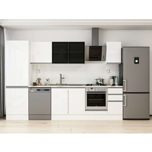 Alvinka 310X210 cm High Gloss Mutfak Dolabı MB-E90B60S40-3 Beyaz - Mdf